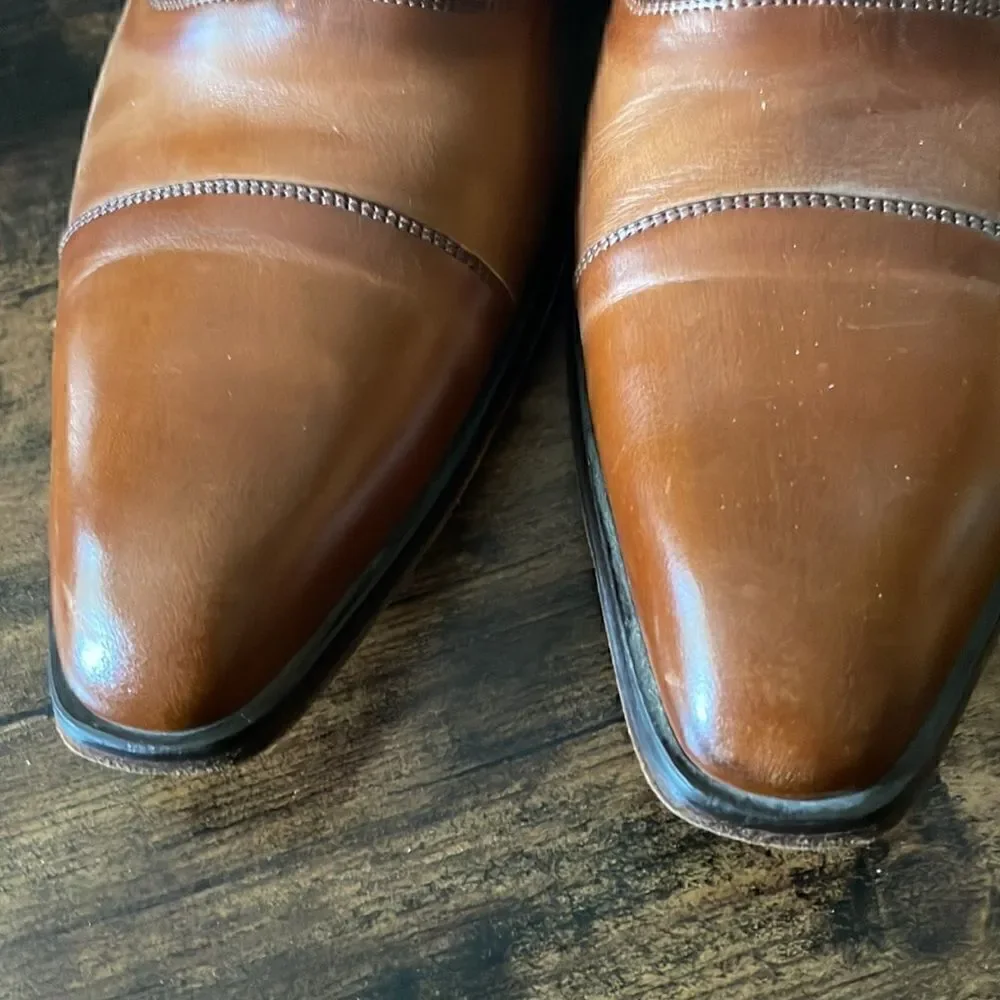 Soulier Leather chestnut oxford dress shoes Size 45 - 12 Made In Italy